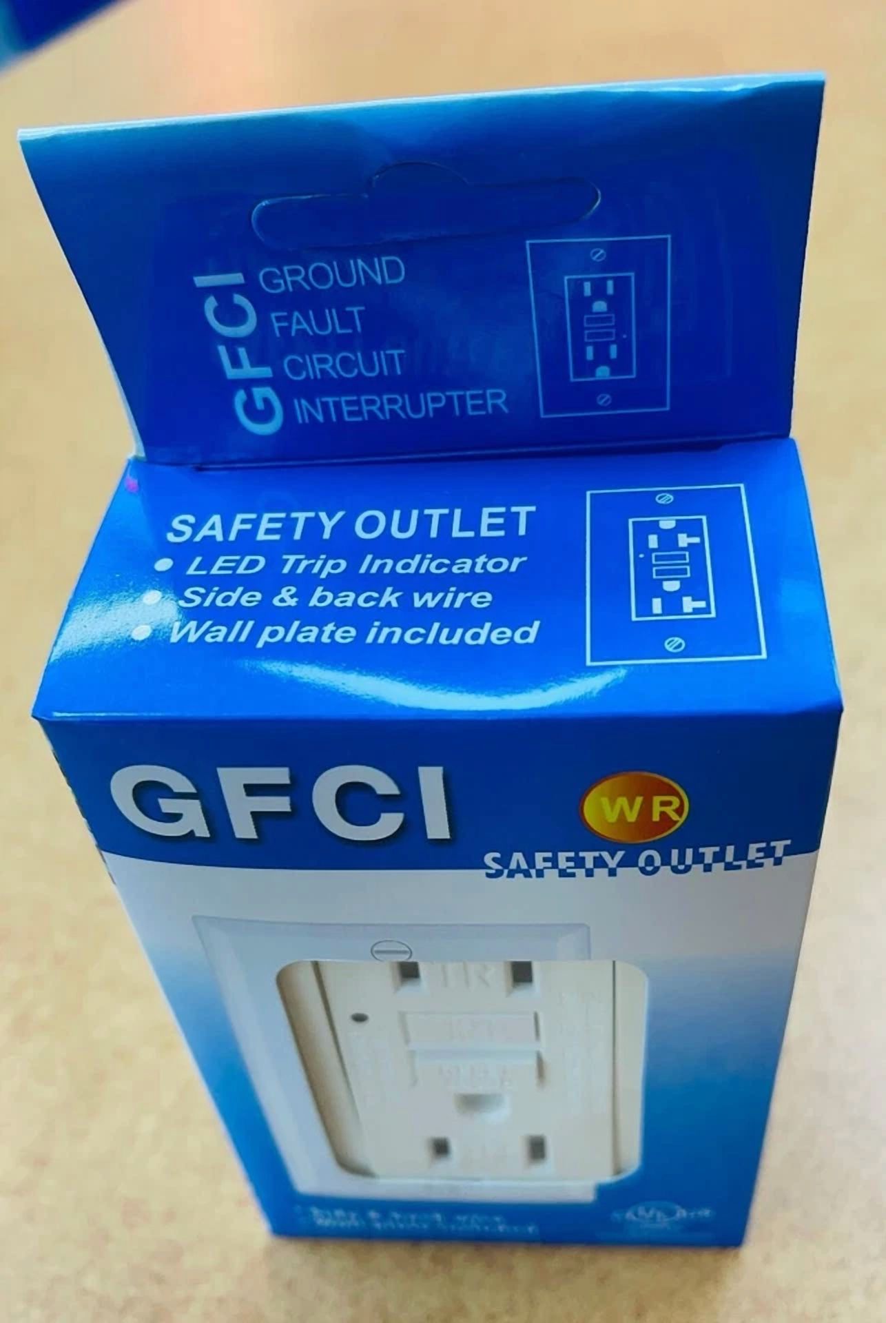 1 Pcs Gfci Outlet 15A Safety Receptacle W/Wall Plate Led Trip Indicator Tr/Wr