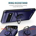 thumbnail image 3 of SaniMore for Google Pixel 7 Pro Multi-Functional Case, 3-Layer Protection Magnetic Cover Support Car Mount & 360° Rotatable Metal Ring Kickstand Full Body Shockproof Protective Shell, Blue, 3 of 8