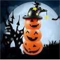 thumbnail image 2 of Decoración Inflable de Calabaza de Halloween, Figura Tumbler con Sombrero de Bruja, para Patio y Fiesta, 2 of 7
