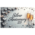 thumbnail image 2 of LUUFILx Silver Anniversary 25th Banner Backdrop Party Decoration Heart Design Champagne Celebration Sparkle Event Decor Background Photography Props, 2 of 8