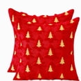 thumbnail image 1 of Juego de 2 fundas de almohada con diseño de árbol de Navidad (45 x 45 cm) | Fundas de almohada navideñas de lana sintética para sofá, cama y porche | Adornos navideños suaves y festivos, 1 of 5