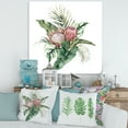 thumbnail image 2 of Designart ' Queen Proteas Palm & Monstera Leaves ' Traditional Canvas Wall Art Print, 2 of 3