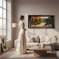 thumbnail image 5 of Lake Boat Window Canvas Wall Art - Nature Scenery Coastal Pictures Landscape Canvas Prints, Horizontal Modern Painting Artwork for Living Room Bedroom, 5 of 7
