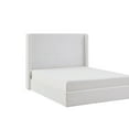 thumbnail image 3 of Noble House Carmen King Velvet Upholstered Wingback Platform Bed, 52.3" High Headboard, White, 3 of 11