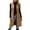 Khaki, variant on Women's Sleeveless Suede Long Vest Casual Lapel Open Front Duster Vest Color: Black Size: XL