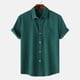 thumbnail image 1 of Camisas Elvqul para Hombre Verde del Ejército Casuales a Rayas Algodón Manga Corta Solapa Botones, 1 of 9