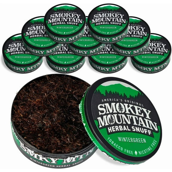 Smokey Mountain Herbal Long Cut – Wintergreen – 10 Can Box