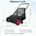 thumbnail image 7 of Push Lawn Sweeper, 21" Leaf & Grass Collector, Heavy Duty Thickened Steel Manual Leaf Sweeper with Large Capacity 3.5 cu. ft Mesh Collection Hopper Bag & 2 Spinning Brushes, 7 of 7
