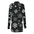 thumbnail image 3 of Hueook Fur Coats for Women Ladies' Casual Long-sleeved Christmas-print Cardigan Top Black S, 3 of 4