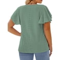 thumbnail image 3 of SWQZVT Shirts for Women Plus Size Summer Tops Casual Eyelet Embroidery Short Sleeve Crewneck T Shirts Loose Tunic Spring Blouses, 3 of 6
