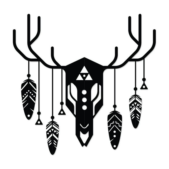 Ada Home Decor Furniture Black Tribal Deer Modern Metal Wall Art