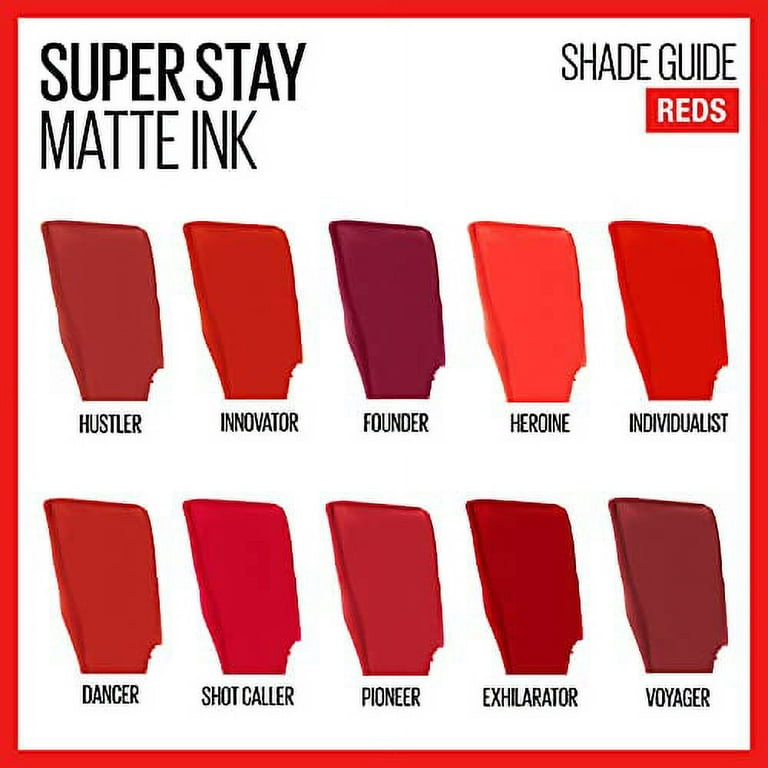  Maybelline Super Stay Matte Ink Liquid Lipstick Makeup, Long  Lasting High Impact Color, Up to 16H Wear, Innovator, Cardinal Red, 1 Count  : Beauty & Personal Care
