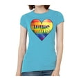 thumbnail image 1 of Womens Love Wins Heart Short-Sleeve T-Shirt - Turquoise - Small, 1 of 1