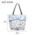 thumbnail image 5 of FORMRS Womens Canvas Tote Bag with Zipper Inner Pocket Shoulder Handbag, Light Blue Mountain, 5 of 7