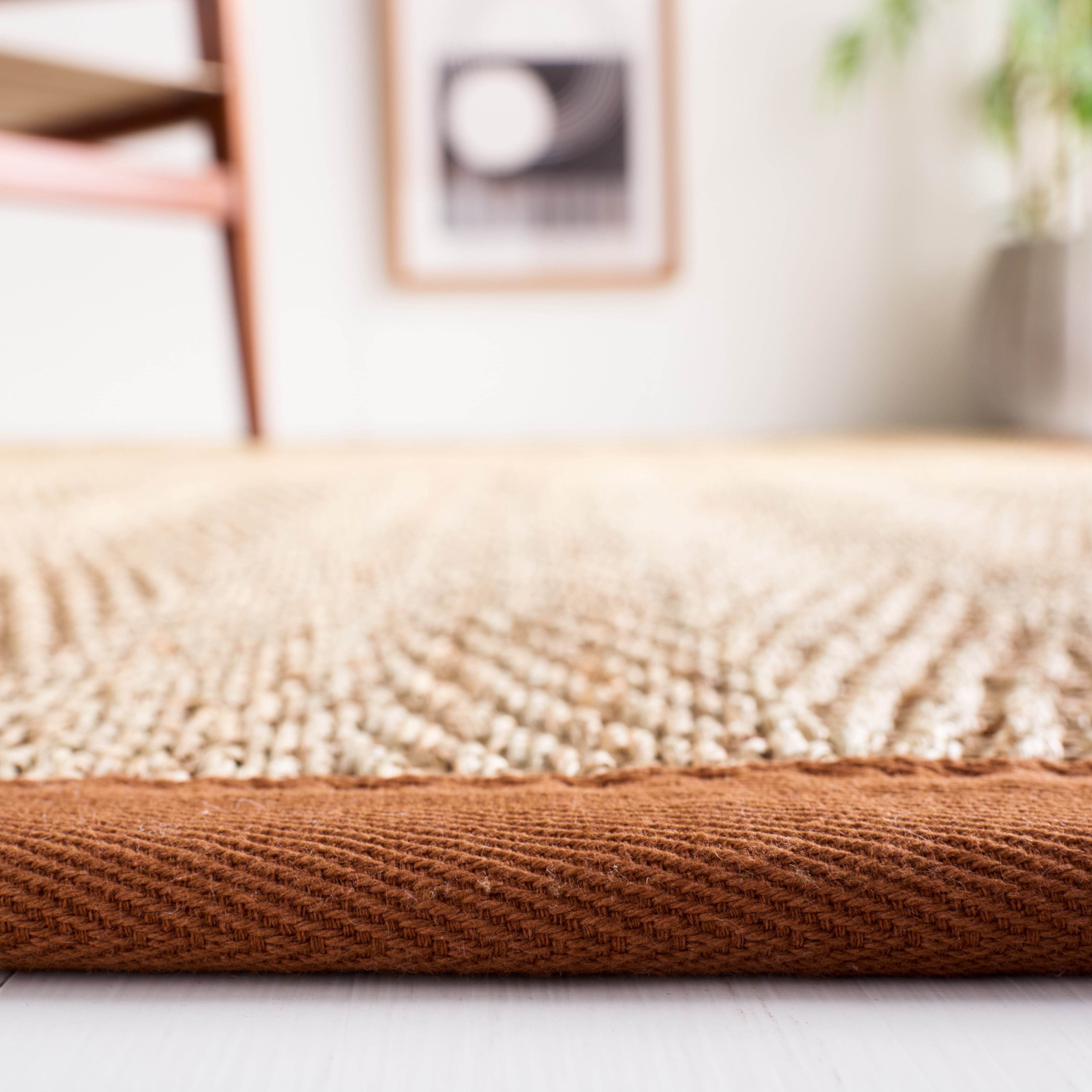 SAFAVIEH Natural Fiber Maisy Solid Area Rug, Natural/Brown, 2' x 3'