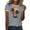 Grey, variant on Womens Tops Casual T Shirts Color Block Graphic Short Sleeve Beach Summer Fashion Clothing