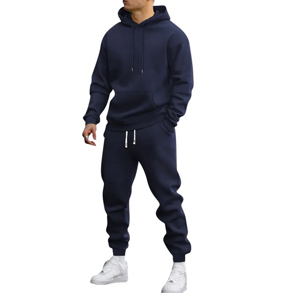 Fabrcox M-4XL Sweatsuits for Men 2 Piece Sweatpants and Hoodie Set for Men Causal Athletic Workout Spring Fall Sweatshirt Joggers Tracksuits XXXL