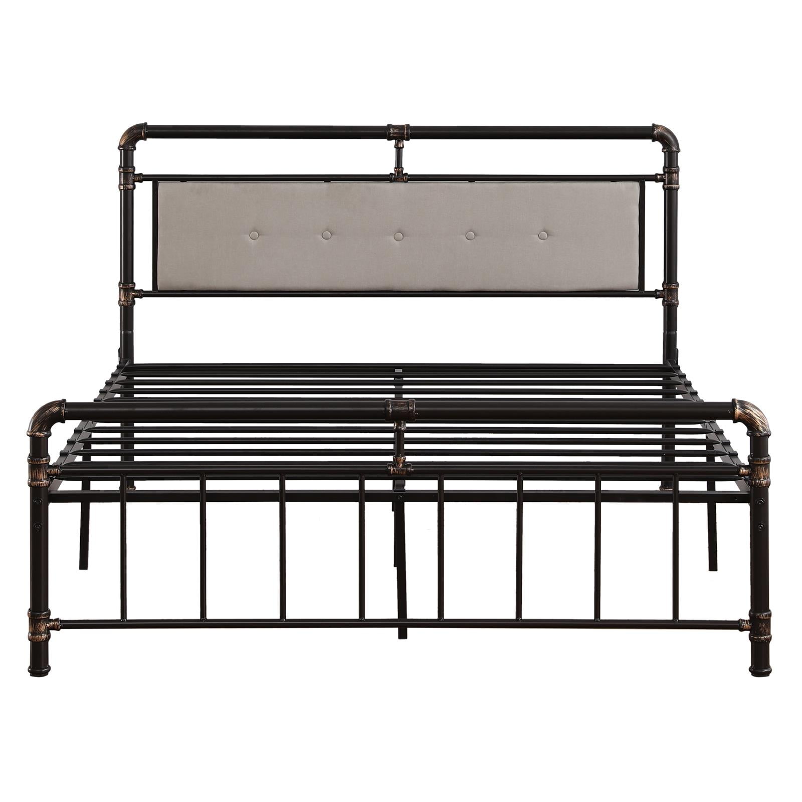 UBesGoo Black Metal Bed Frame Full Size with Headboard and Footboard