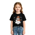 thumbnail image 2 of Ruiwill Halloween Shirts For Girls Size 6-7 Years Fall Funny Girls Halloween Tops Short Sleeve Pumpkin Ghost Print Kids Outfit, 2 of 4