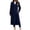 Navy, variant on Trikvn Long Wool Blend Pea Coat for Women Notched Lapel Belted Waist Double Breasted Long Sleeve Elegant Overcoat with Pockets Winter Dressy S-3XL