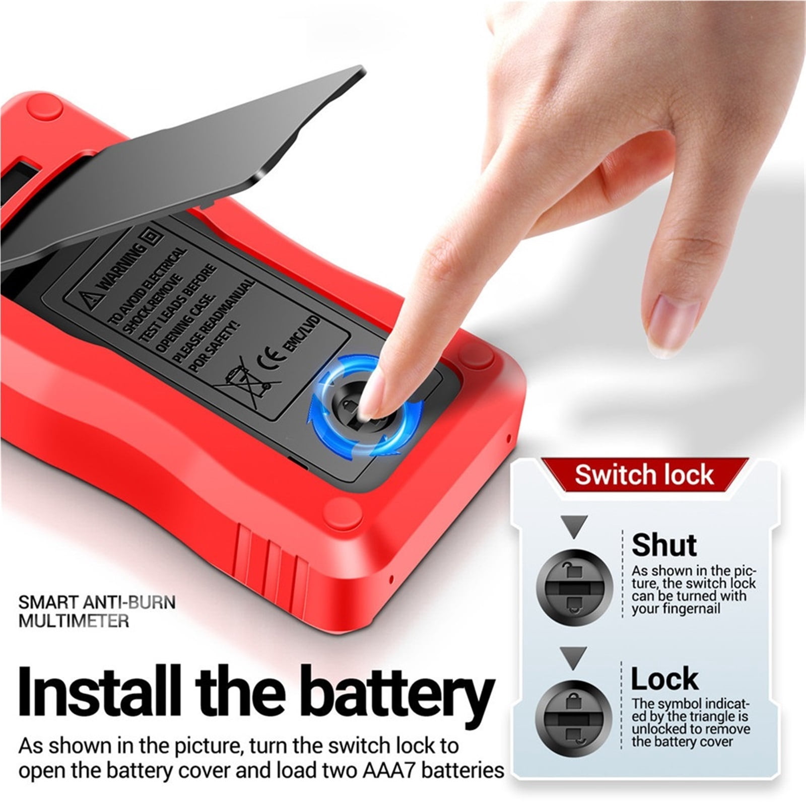 Digital Mini Multimeter Tester 6000counts Auto Mmultimetro True Rms Tranistor Meter With NCV Data Hold Flashlight ,Battery Test