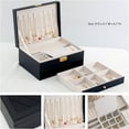 thumbnail image 2 of Jewelry Box for Women Girls, 2 Layers PU Leather Jewelry Organizer Storage with Lock, Black, 2 of 6