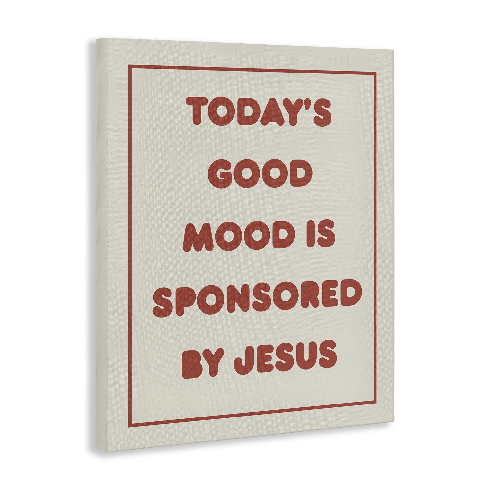 Stupell Industries Good Mood by Jesus Religious & Spiritual Painting Wrapped Canvas Art Print Wall Art, 16 x 20