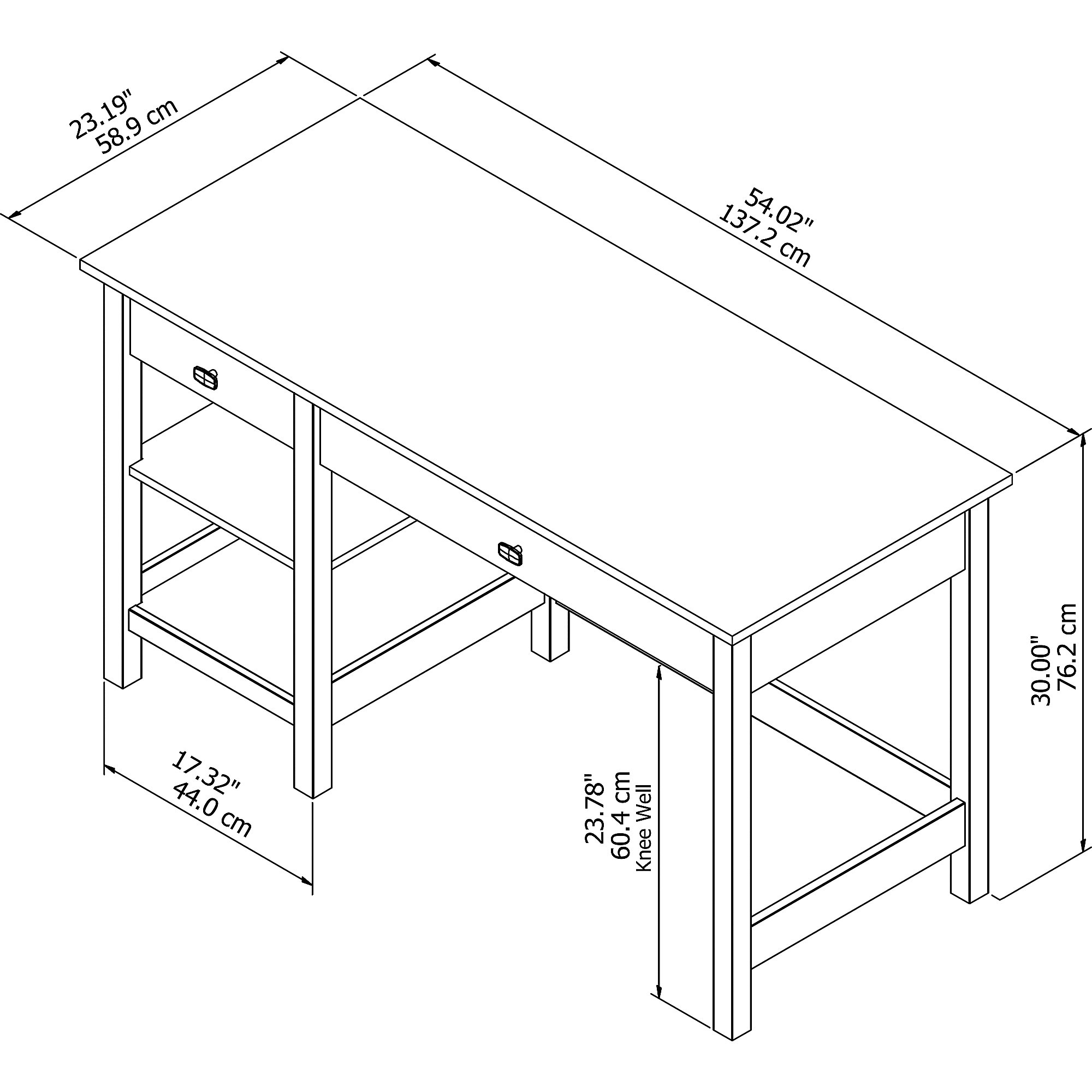 Bush Furniture Broadview Computer Desk with Shelves in Pure White ...