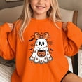 thumbnail image 6 of Enjoytime Halloween Crewneck Sweatshirt Ghost Graphic Long Sleeve Pullover Top Cute Fall Fashion Toddler Girl Clothes 1-14 Years, 6 of 7