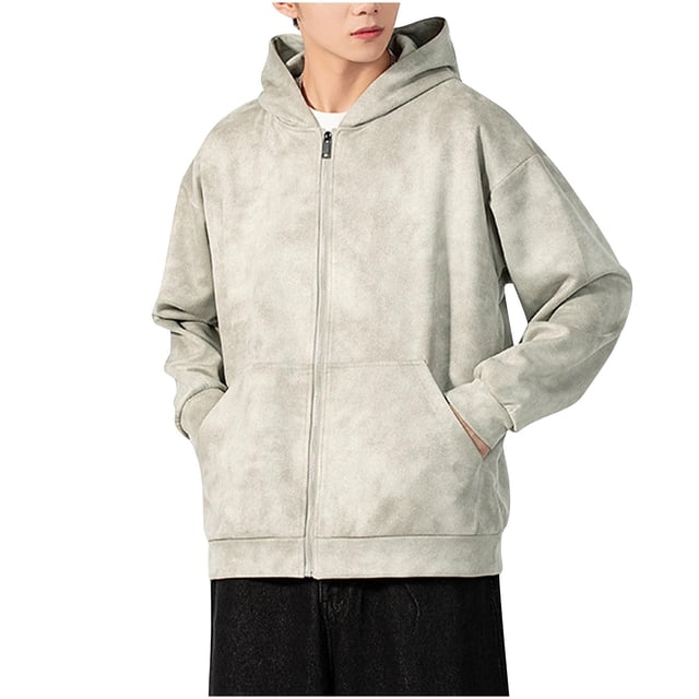 Cardigan à Capuche pour Hommes, Chandail Ample en Polyester pour Adolescents Étudiants - Manches Longues Col Rond, Veste Décontractée pour l'Automne et l'Hiver