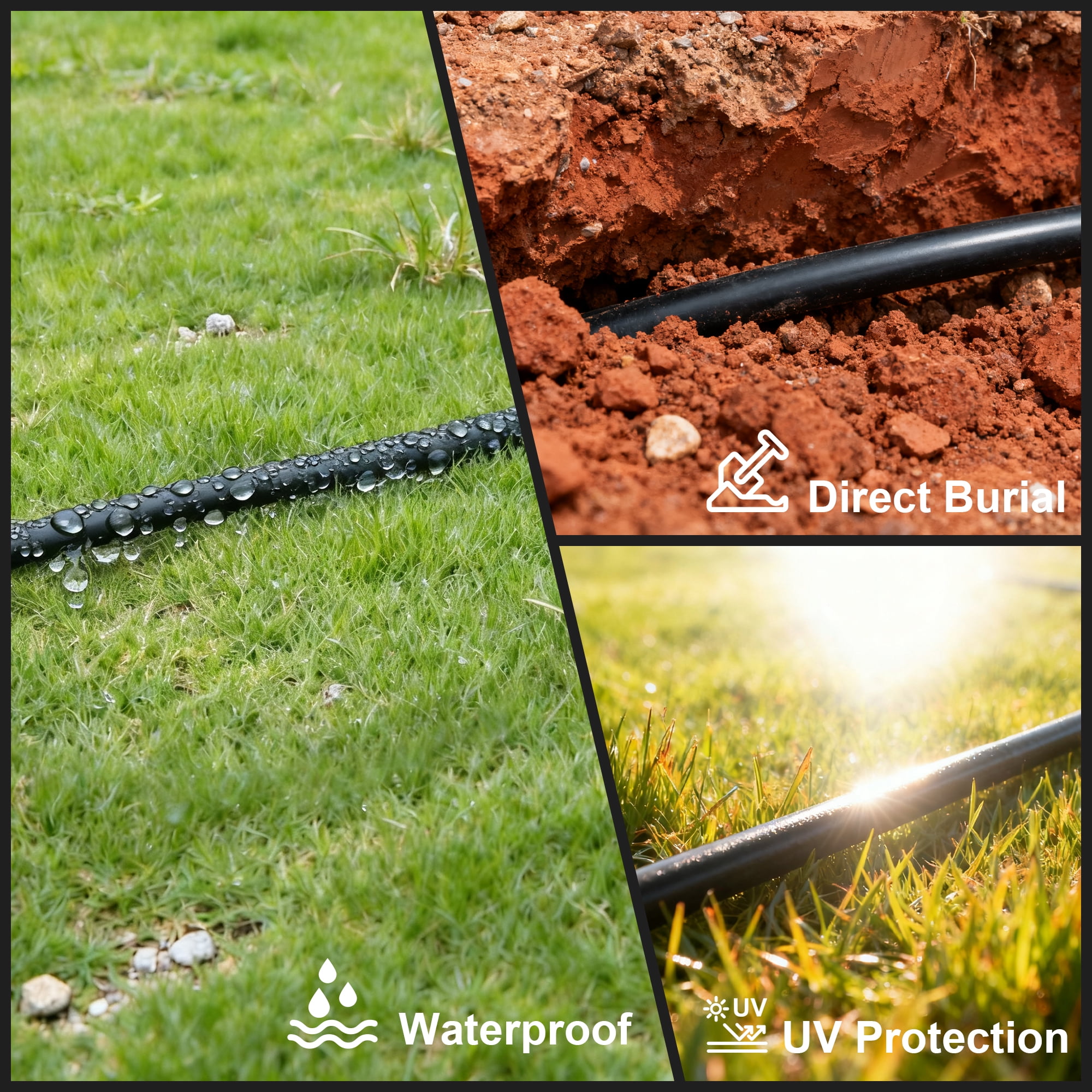 SYSTON 18/7 Solid Copper Sprinkler Wire, 18 Gauge 7 Conductors Irrigation Wire, Direct Burial UV Water Resistant PE Jacket for Underground Irrigation Systems, Field Central Control System
