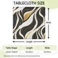 thumbnail image 2 of Black White Gold Marble Pattern Square Fitted Tablecloth with Elastic Edge,Square Table Cover,Washable Elastic Table Cover for Home Kitchen Party Decor 34"x34", 2 of 6