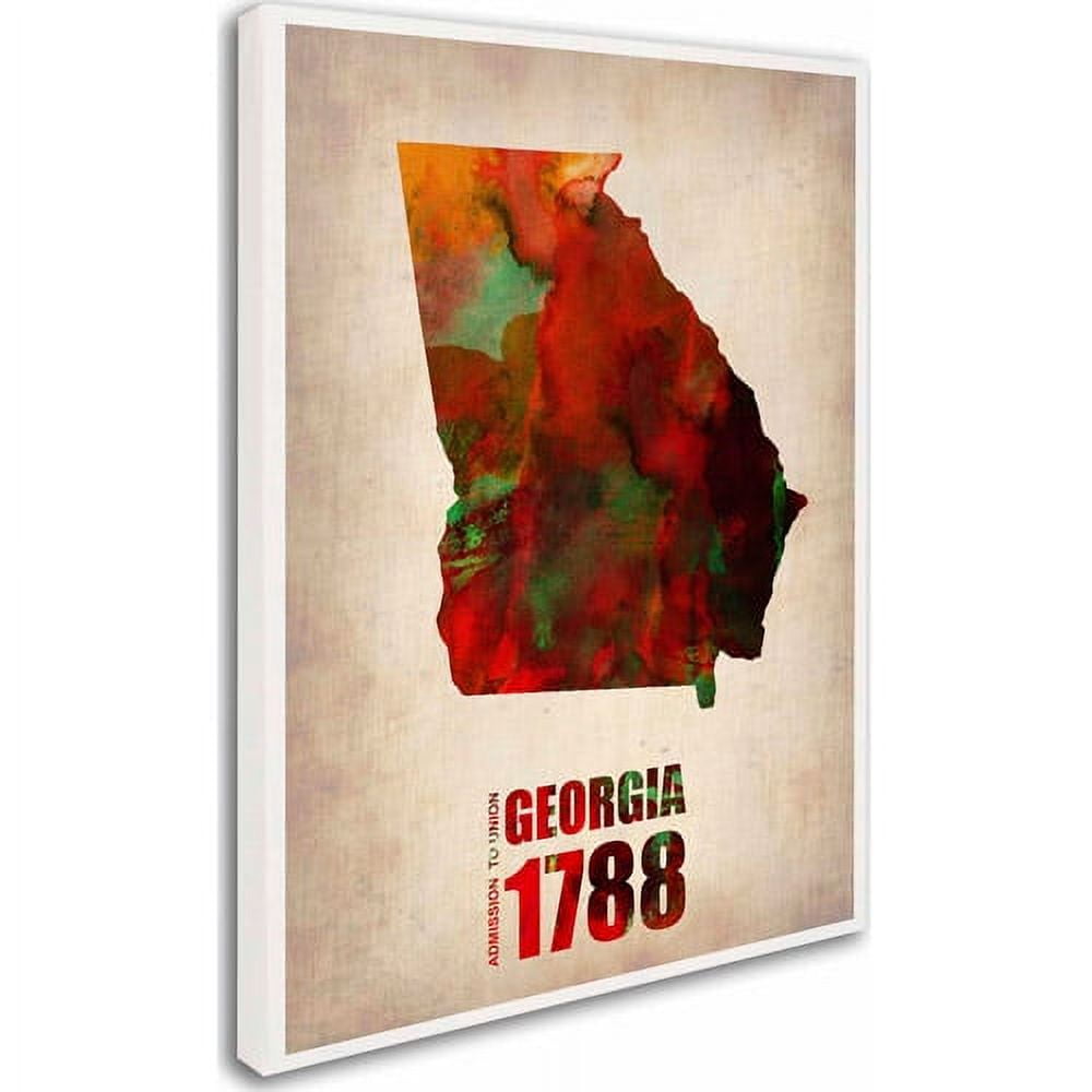 Trademark Fine Art "Georgia Watercolor Map" Canvas Art by Naxart