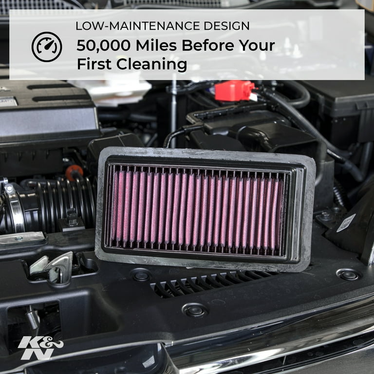 K&N Engine Air Filter, Washable Replacement, Fits Toyota RAV4, Lotus Evora, 33-2355