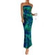 thumbnail image 1 of Vestido largo PRETTYGARDEN para mujer, ajustado sin tirantes, verde y floral, 1 of 9