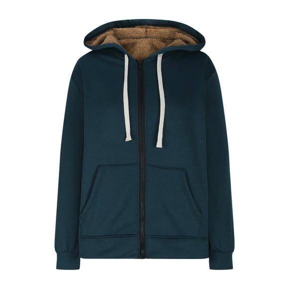 Posijego Womens Fleece Lined Jackets S-3XL Winter Sherpa Long Sleeve Zip up Hoodies Plus Size Warm Casual Coats