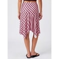 thumbnail image 6 of Womens Midi Skirt Multicolor Striped Asymmetrical Hem A-Line Casual, 6 of 7