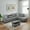 G2, variant on L Shaped Sectional Couch, Modern Nailhead Lounge Sofa, Modular Sectional Sofa with Reversible Cup Holder,4-Seat Linen Sectional Sofa Sets, Modern Living Room Furniture Sets,Amaranth