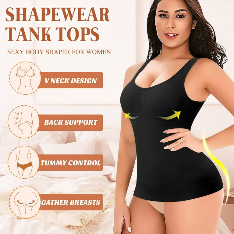 Tummy Control Camisole For Women Shapewear Tank Tops With Built In Bra  Slimming Compression Top Vest Seamless Body Shaper