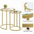 thumbnail image 5 of Round Nesting End Table Set of 2, Sofa Side Table with Metal Frame and Glass Top, 5 of 8