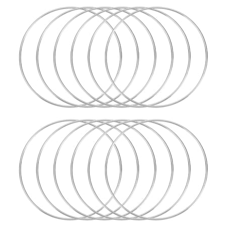 Uxcell 12 Pcs Dream Catcher Rings,Metal Crafts Hoops Floral Hoop 5.5 Inch Macrame Hoops Rings for DIY Crafts Wreath Making Supplies Plant Hangers,Silver