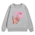 thumbnail image 4 of Toddler Baby Boy Girl Valentines Outfit Love Embroidery Sweatshirt Crewneck Long Sleeve Pullover Shirts Top Sweatshirt For Girls Grey 12 M-18 M, 4 of 4