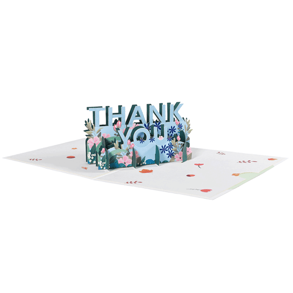 GUOOL 3D Thank You Card Folding Popup Card Day Card Thanksgiving Card Greeting Card for Colleague Family Friends Business