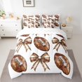 thumbnail image 2 of jejeloiu Rugby Football Sport 7-Piece Twin Bedding Sets,Brown Cute Bowknot Bedding Comforter Set For Boys Girls Reversible, 2 of 8