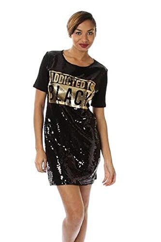 womens black tshirt dress