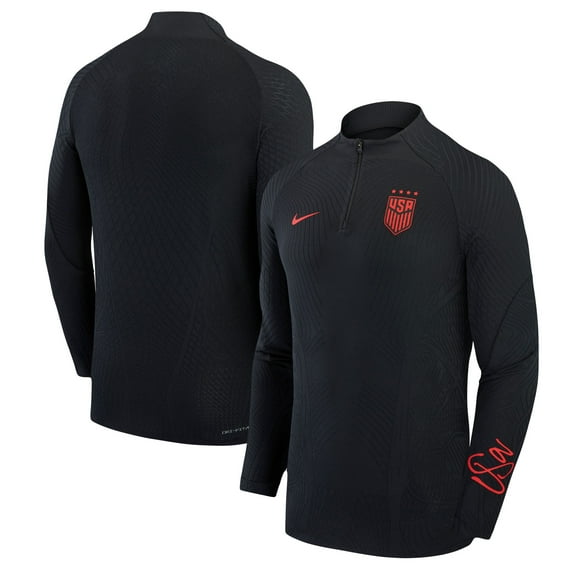 Men's Nike Black USWNT 2023 Strike Drill Performance Quarter-Zip Long Sleeve Top