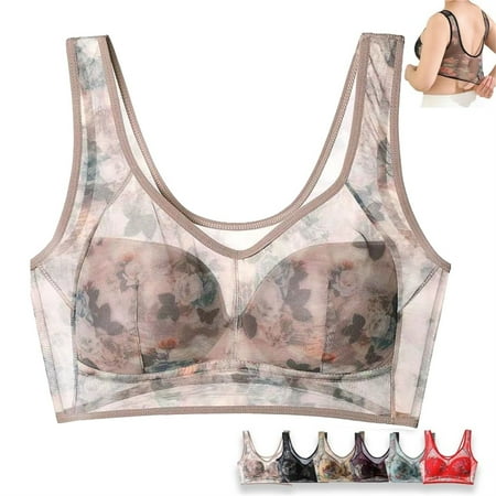Texiao High Support Bras for Women Adjustable Strap Full Coverage up Bras Comfortable No Underwire Wireless Bras  Nylon Spandex Workout Underwear For Women  Brown Underwear For Women