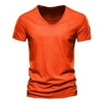 thumbnail image 4 of Men Summer Tops Men's Casual V Neck T Shirts With Zipper Design For Everyday Wear For Spring And Summer Ideal Jeans And Casual Pants Men Short Sleeve T Shirt Mens Athletic Shirts Wear Guard Orange M, 4 of 5