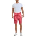 thumbnail image 2 of Pantalones cortos de hombre INSPIRE CHIC con lunares, pantalones chinos de verano para golf, frente plano, 28 rojo, 2 of 5