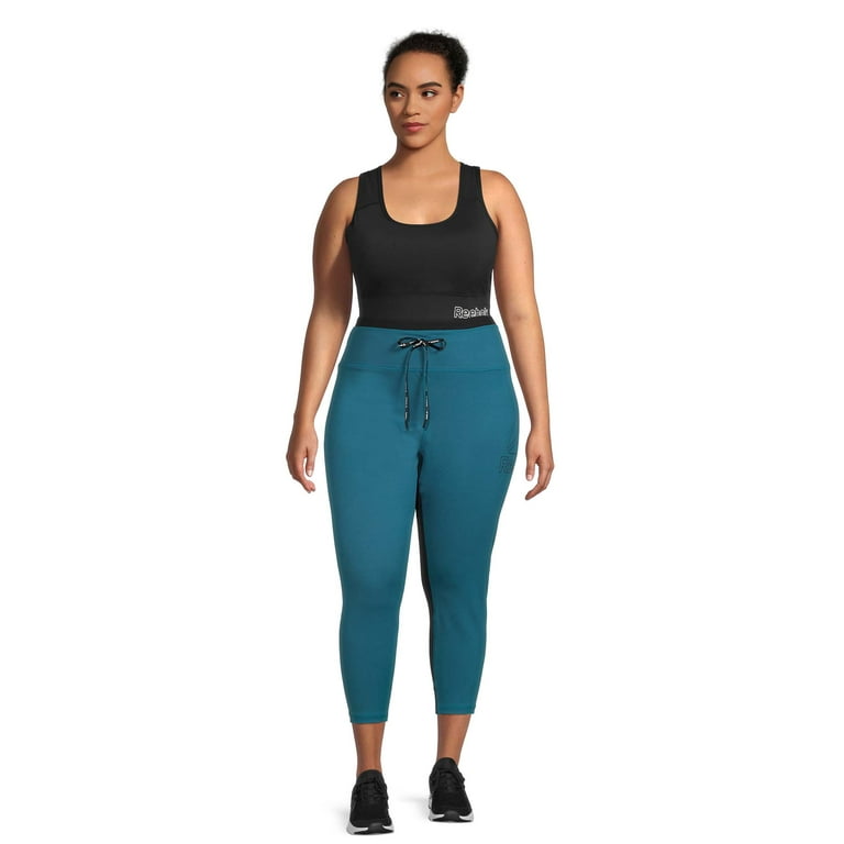 Reebok Women's Plus Size Dynamic Highrise 7/8 Legging with 25 Inseam and  Branded Drawcord 
